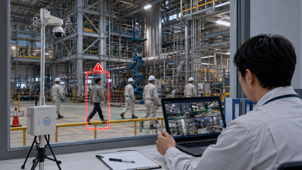 建設・プラント ｜
遠隔臨場義務化への対応
AI防犯カメラ