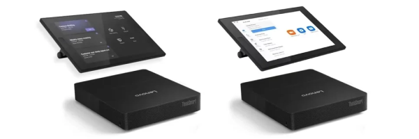 オンライン会議室で使用するLenovo ThinkSmart Core Gen 2とタッチコントローラーの製品画像