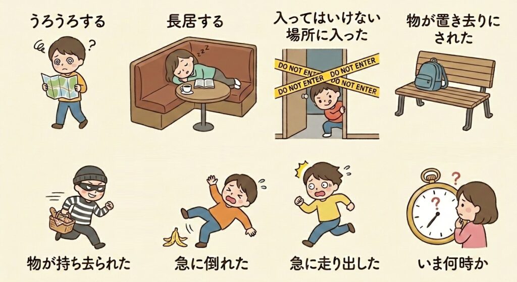 8つの不審な動き