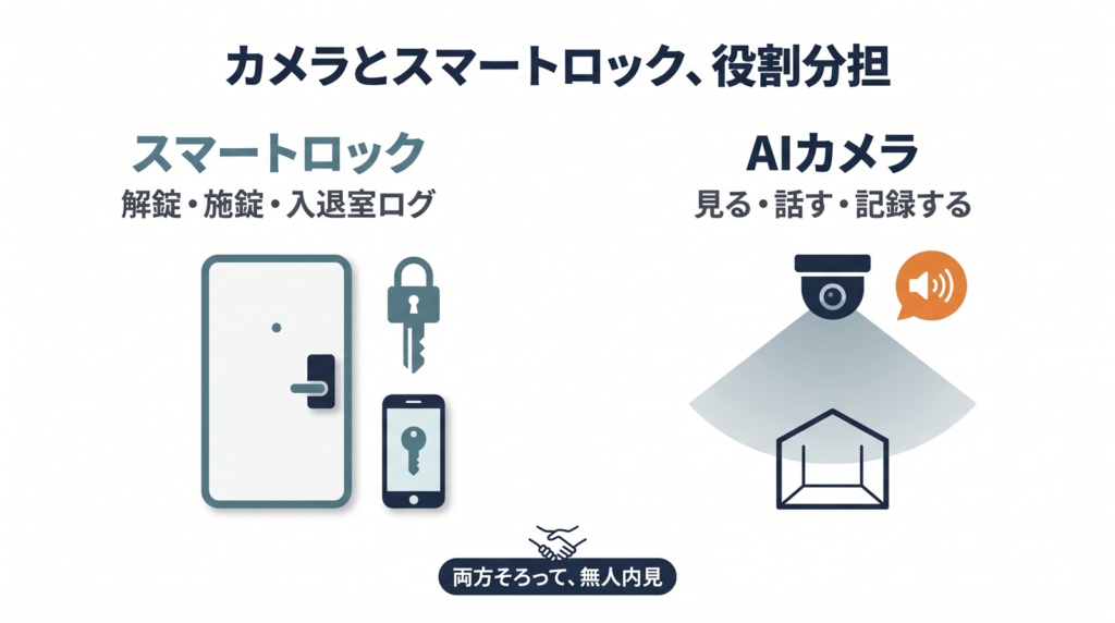 カメラとスマートロックの役割分担